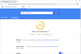 Beloved.si - PageSpeed Insights po prenosu