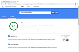 Bodimodna.si - PageSpeed Insights po dodatni optimizaciji