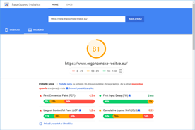 Ergonomske-resitve.eu - PageSpeed Insights po optimizaciji