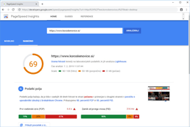 Koroskenovice.si - PageSpeed Insights po optimizaciji