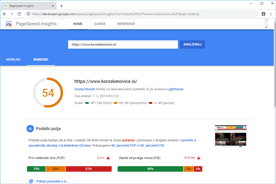 Koroskenovice.si - PageSpeed Insights po prenosu