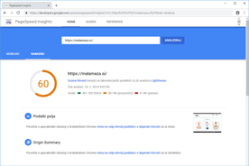 Malamaza.si - PageSpeed Insights po prenosu