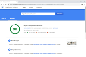 Matejinkatarina.com - PageSpeed Insights po prenosu