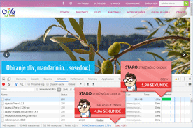 Turistična agencija Ojla - DevTools pred prenosom