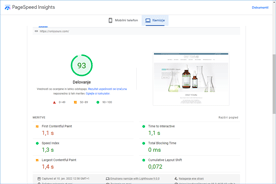 ONLY YOURx - PageSpeed Insights po optimizaciji