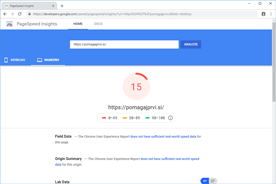 Pomagaj prvi - PageSpeed Insights pred prenosom
