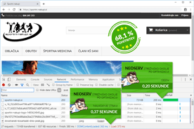Športni nakupi - DevTools po optimizaciji