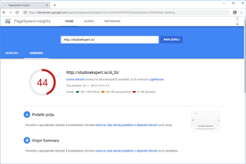 Studioekspert.si - PageSpeed Insights pred prenosom