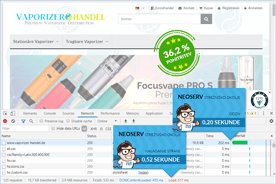 Vaporizer Handel - DevTools po prenosu