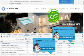 Villa Privlaka - DevTools po prenosu