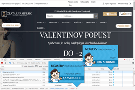 Zlatarnamursic.si - DevTools pred prenosom