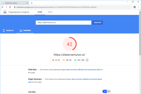 Zlatarnamursic.si - PageSpeed Insights pred prenosom