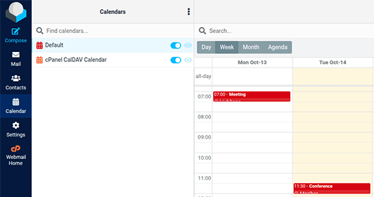 Roundcube - Calendars and Contacts